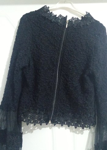 Dantel Detaylı Siyah Gotik Bluz - Görsel 2