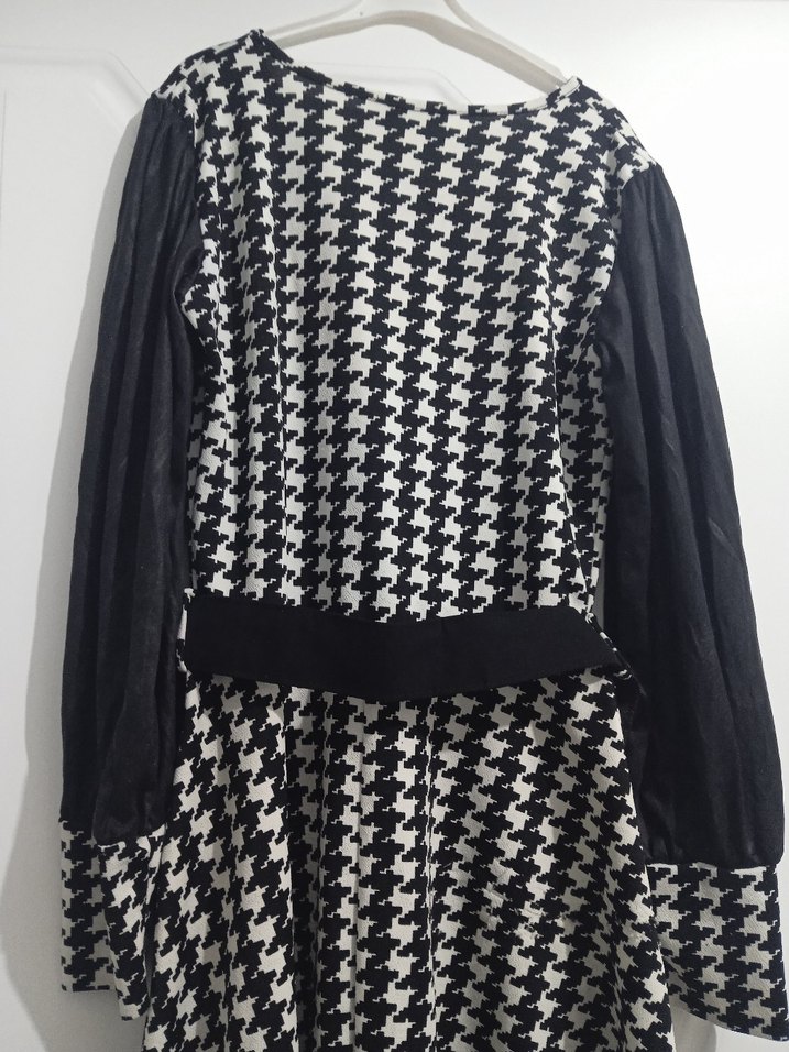 Kemerli Uzun Kollu Desenli Uzun Tunik - Görsel 2