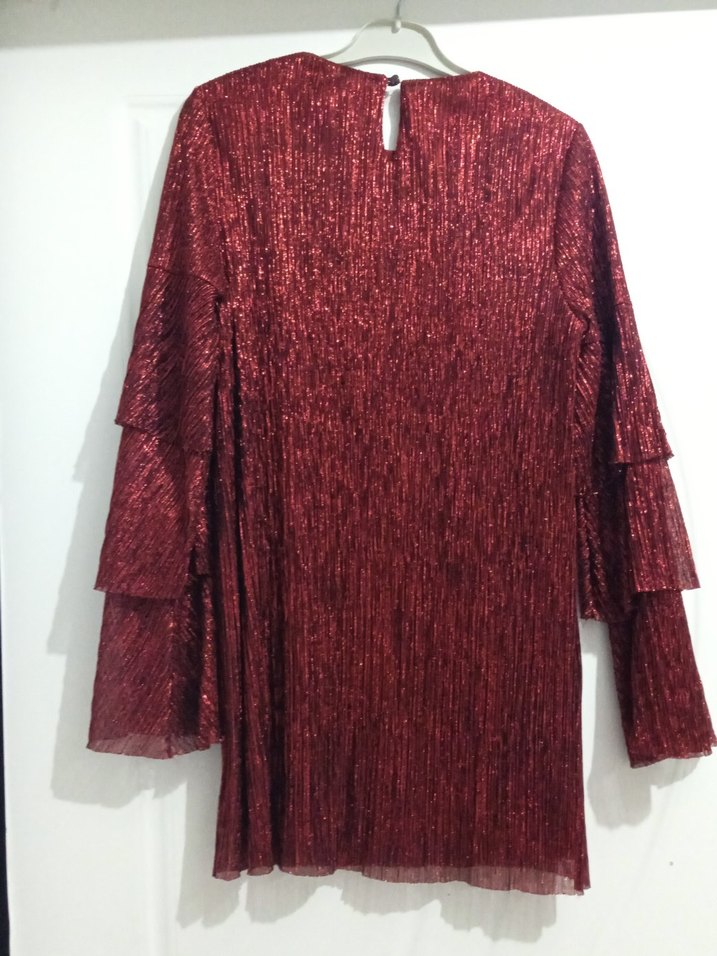 Parlak Kırmızı Kadın Piliseli Tunik - Görsel 2