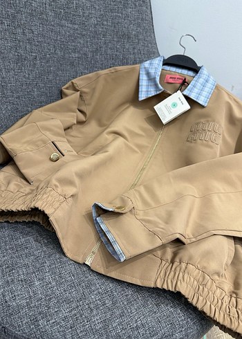 Bej Kadın Bomber Ceket - Görsel 3