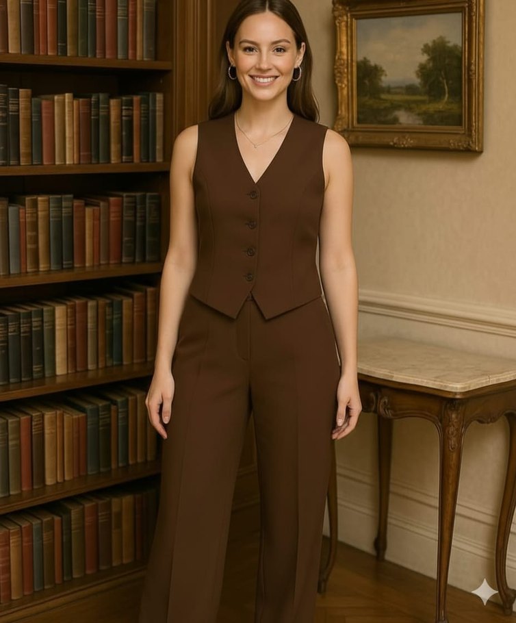 Klasik Lacivert Düğmeli Kadın Yelek - Görsel 3