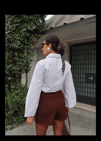 Bağlama Detaylı Uzun Kollu Beyaz Gömlek - Görsel 2