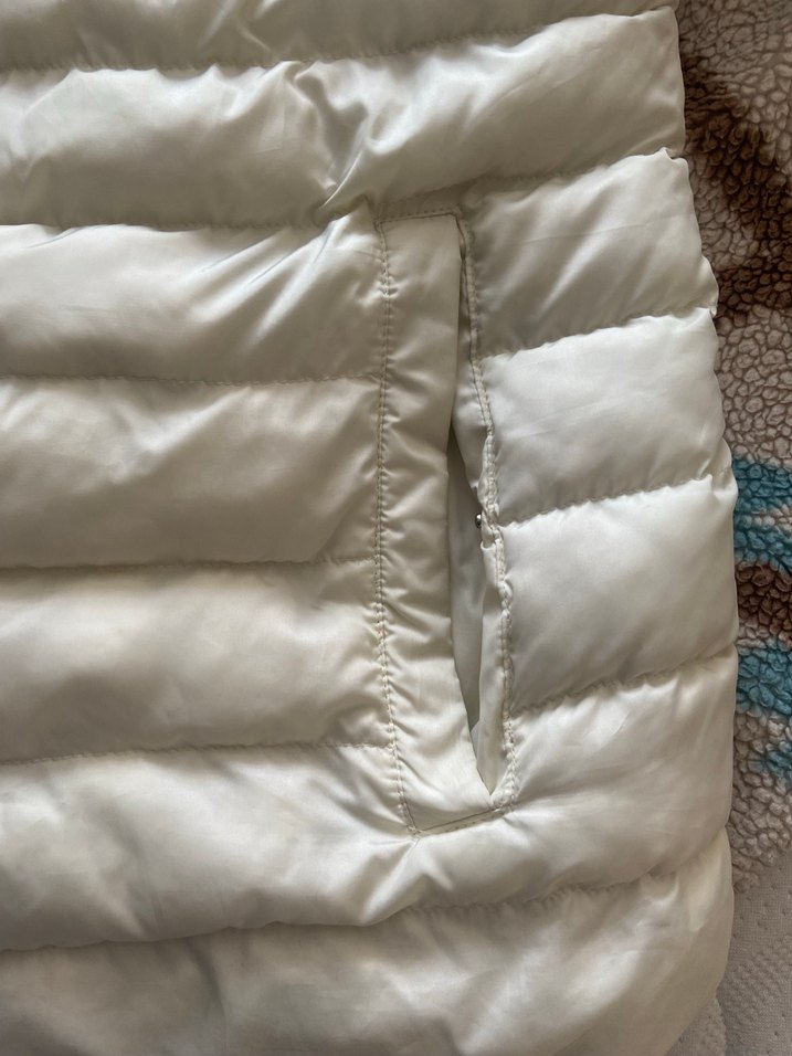 unisex Beyaz Fermuarlı Şişme Yelek - Görsel 2