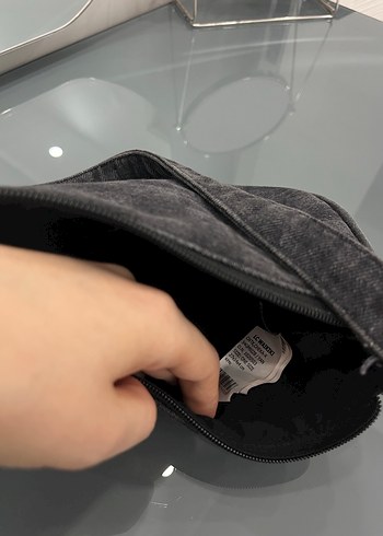 Gri Ekose Desenli Denim Kadın Çanta - Görsel 3