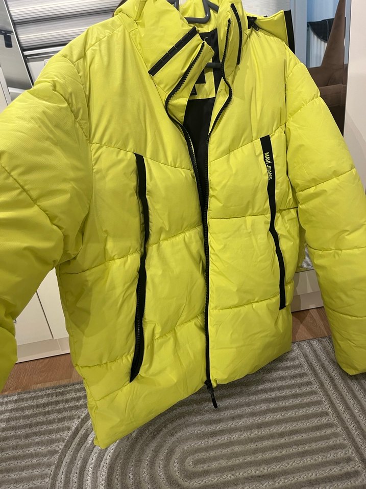 Sarı Fermuarlı Erkek Kışlık Mont - Görsel 2