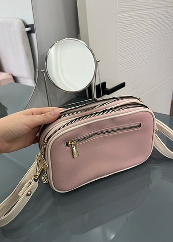 Pembe Deri Motte Kadın Çanta - Görsel 3