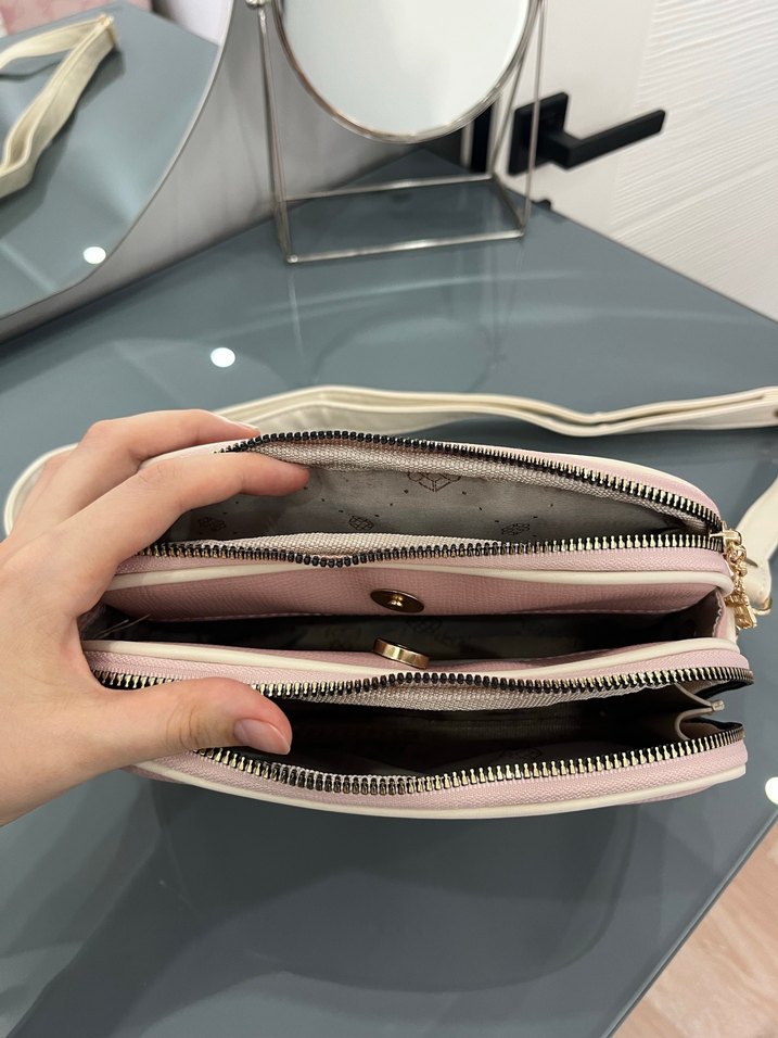 Pembe Deri Motte Kadın Çanta - Görsel 4