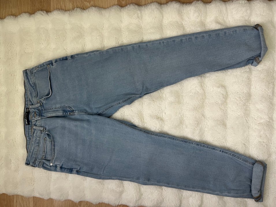 Düğmeli Mavi erkek Kot Pantolon - Görsel 2