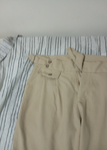 Bej Old money pantolon - Görsel 2