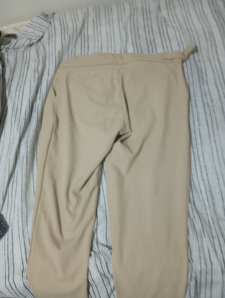 Bej Old money pantolon - Görsel 3