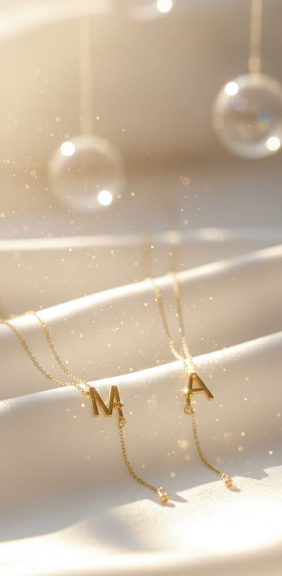 Altın Renkli Mini Harf Kolye - Görsel 2