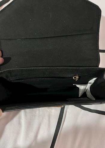 Zincir Detaylı Siyah Deri Kadın Çanta - Görsel 3