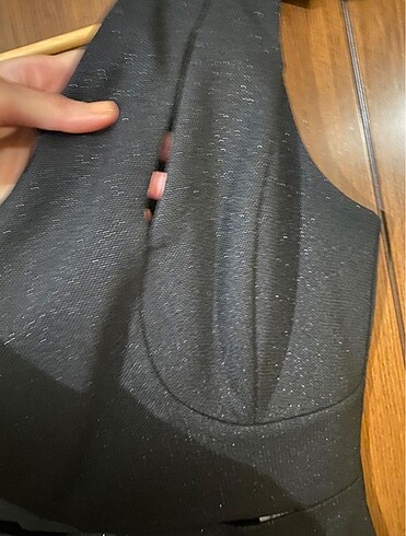 xs Beden siyah Renk Adil Işık Simli Cutout Elbise