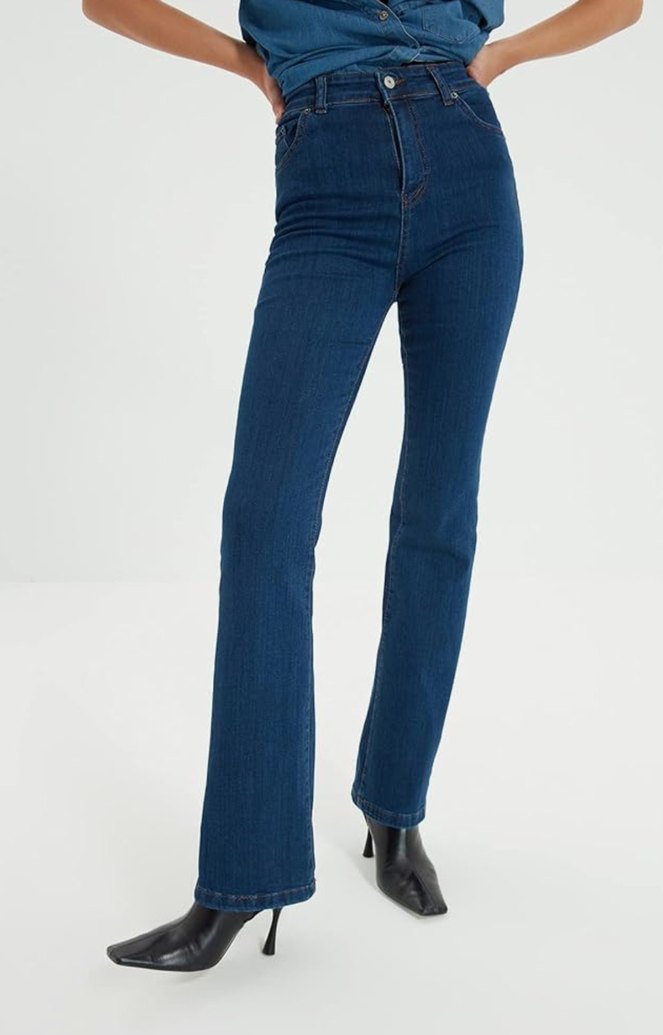 Trendyolmilla Yüksel Bel Flare Jeans - Görsel 3