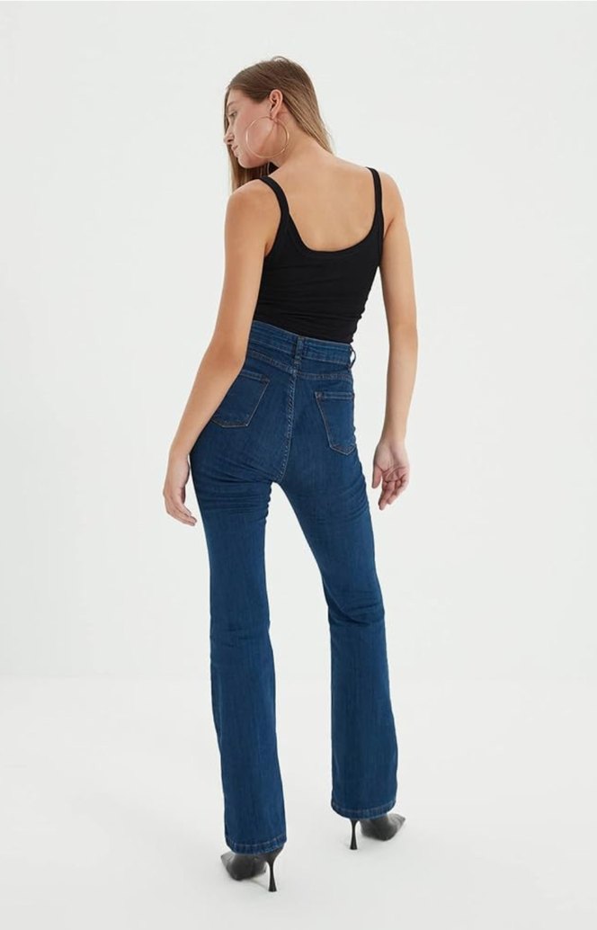 Trendyolmilla Yüksel Bel Flare Jeans - Görsel 5