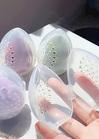 Delikli Beyaz Makyaj Süngeri Koruyucu - Görsel 3