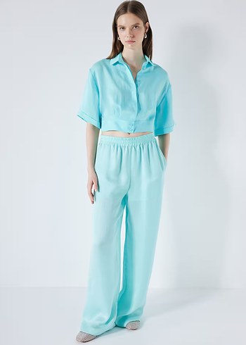 İpekyol Turkuaz Bel Vurgulu Bluz - Görsel 2