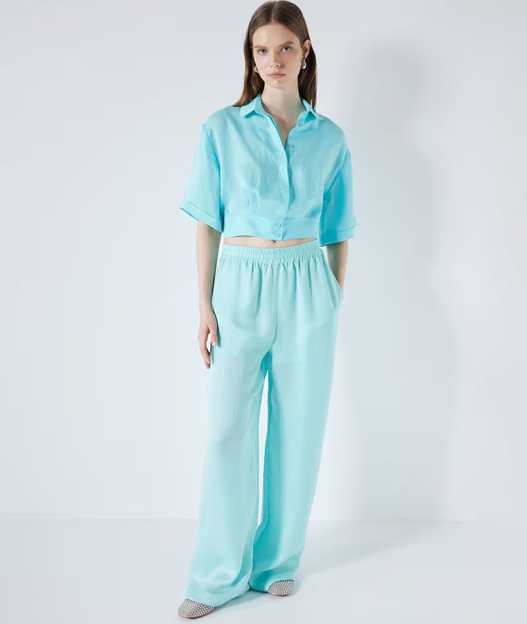 İpekyol Turkuaz Bel Vurgulu Bluz - Görsel 2