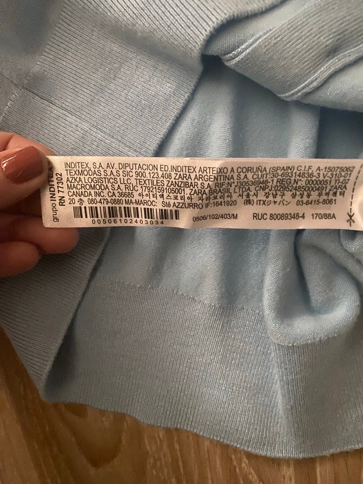 Zara Taşlı Mavi V Yaka Düğmeli Kadın Hırka - Görsel 4