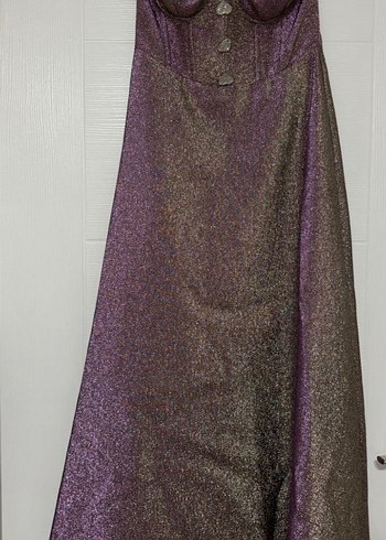 Nocturne Parlak Mor Straplez Uzun Elbise - Görsel 2