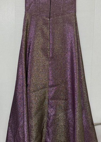 Nocturne Parlak Mor Straplez Uzun Elbise - Görsel 4