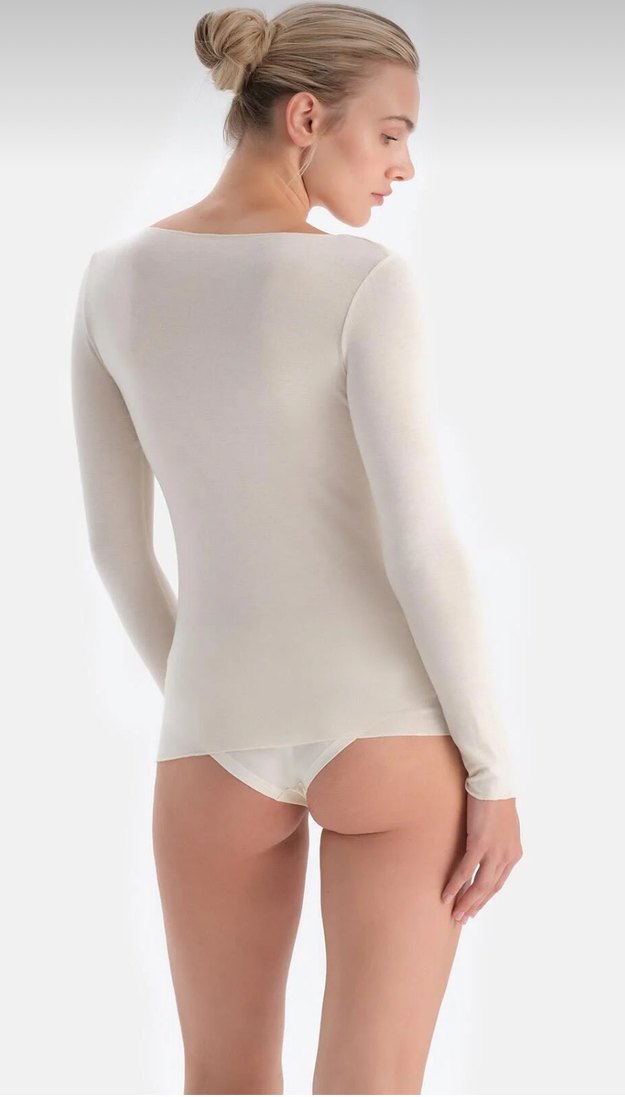 Dagi Kaşmir Kayık Yaka Ekru Kazak - Görsel 2