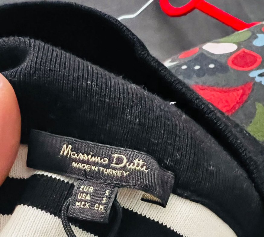 Massimo Dutti Çizgili Yırtmaçlı Uzun Triko Elbise - Görsel 4