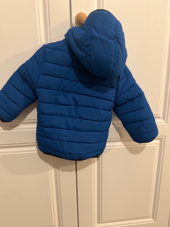 Erkek Çocuk Mavi Kapüşonlu Fermuarlı Mont - Görsel 4