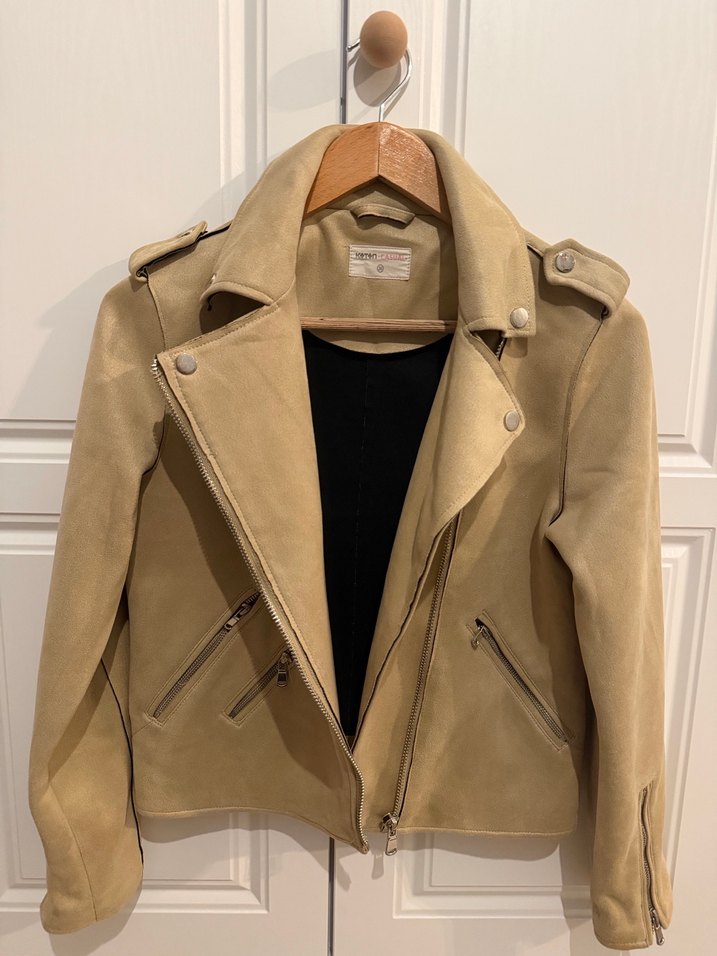 Bej Süet Kadın Ceket - Görsel 2