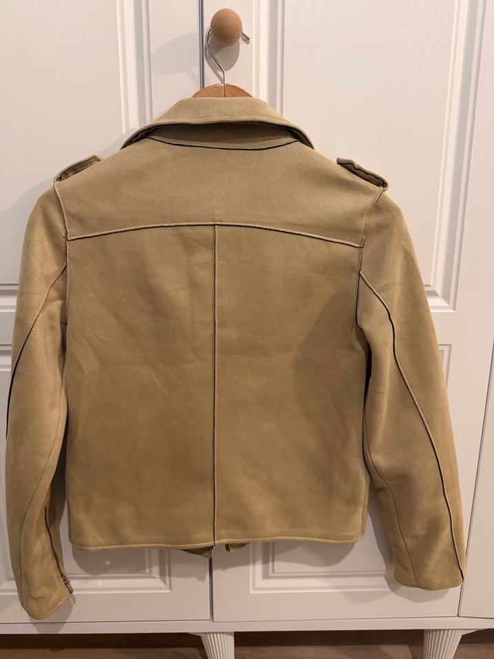 Bej Süet Kadın Ceket - Görsel 4