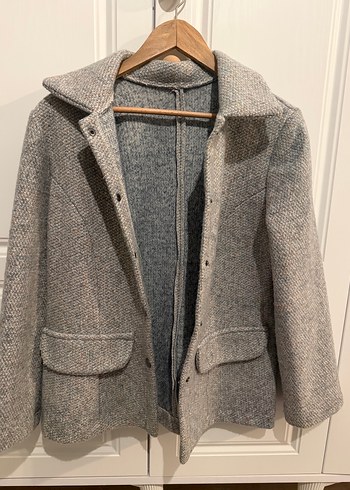 Gri Yün Düğmeli ceket - Görsel 4