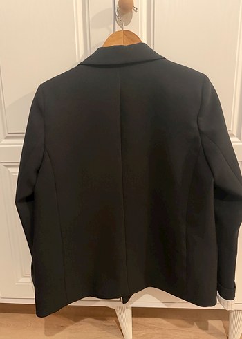 Siyah Kadın Düğmeli Ofis Ceket - Görsel 3