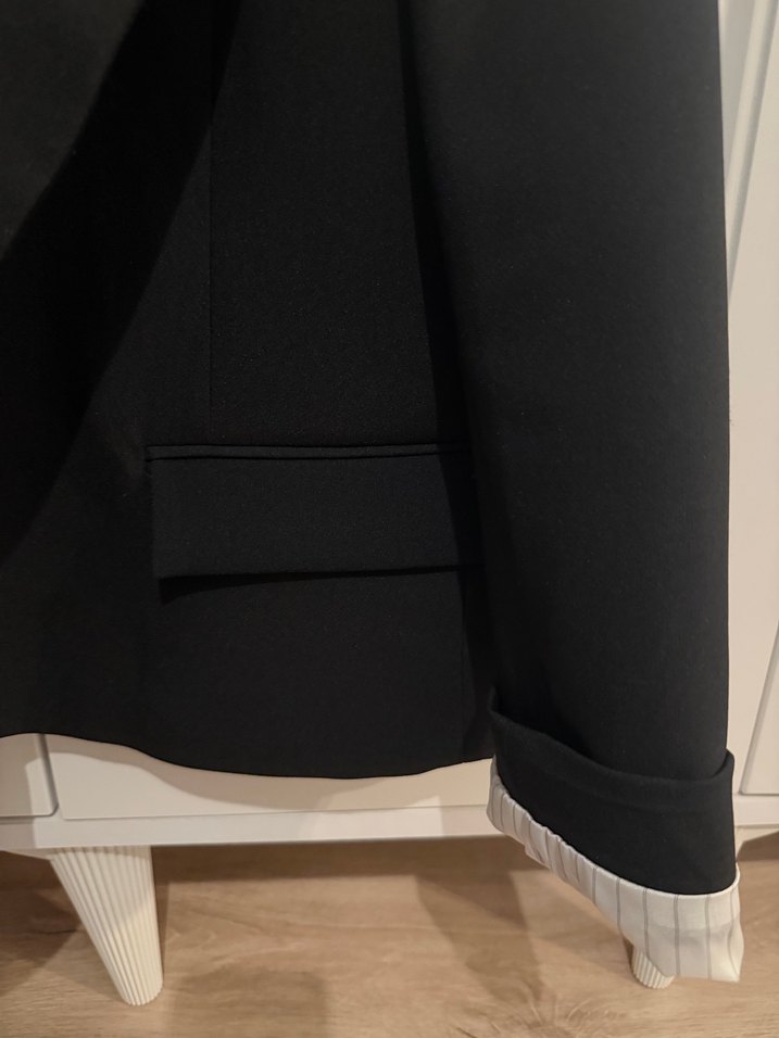 Siyah Kadın Düğmeli Ofis Ceket - Görsel 4