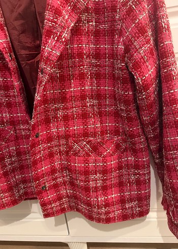 Çıtçıtlı pembe Kadın Ceket - Görsel 4