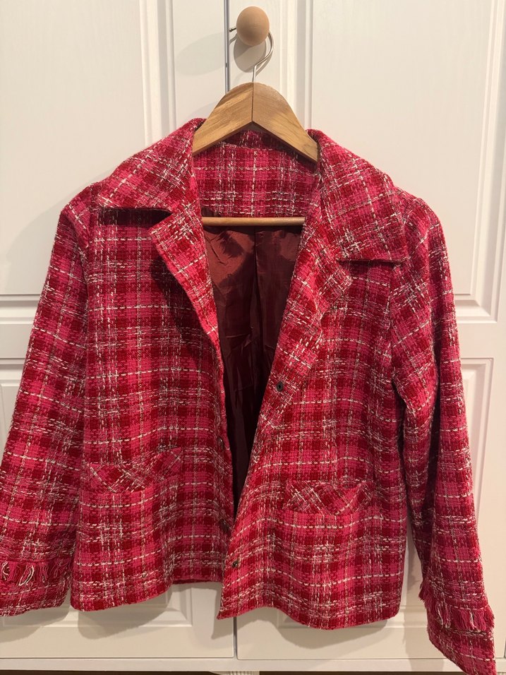 Çıtçıtlı pembe Kadın Ceket - Görsel 5