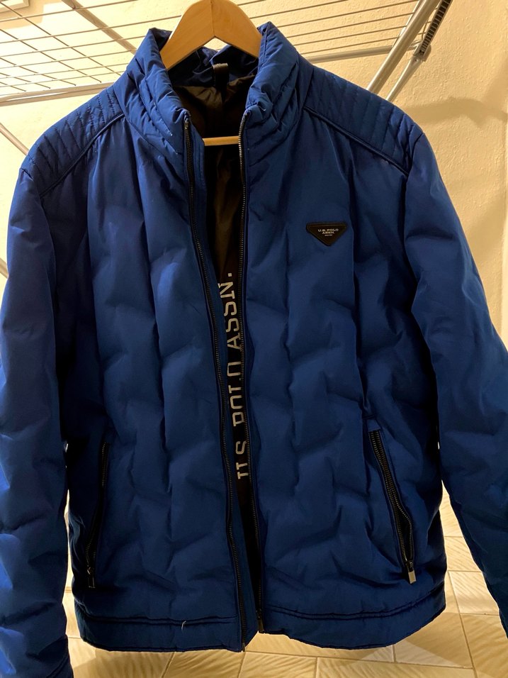 U.S Polo Parlak Mavi Erkek Fermuarlı Mont - Görsel 2