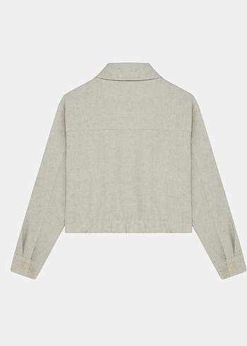 Bej Keten Kadın Ceket - Daisy Street - Görsel 5