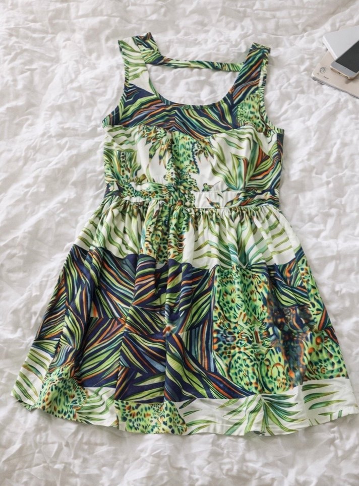 Renkli Bohem Mini Elbise - Görsel 2