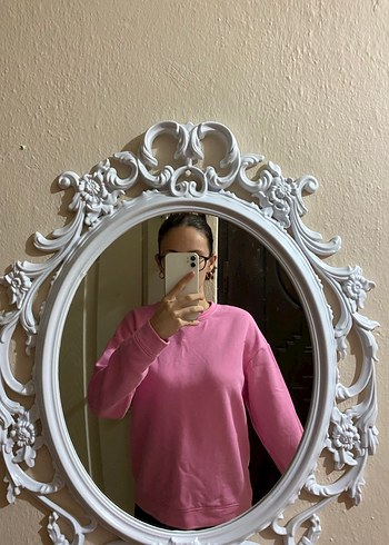 Pembe Oversize Kadın Sweatshirt - Görsel 2