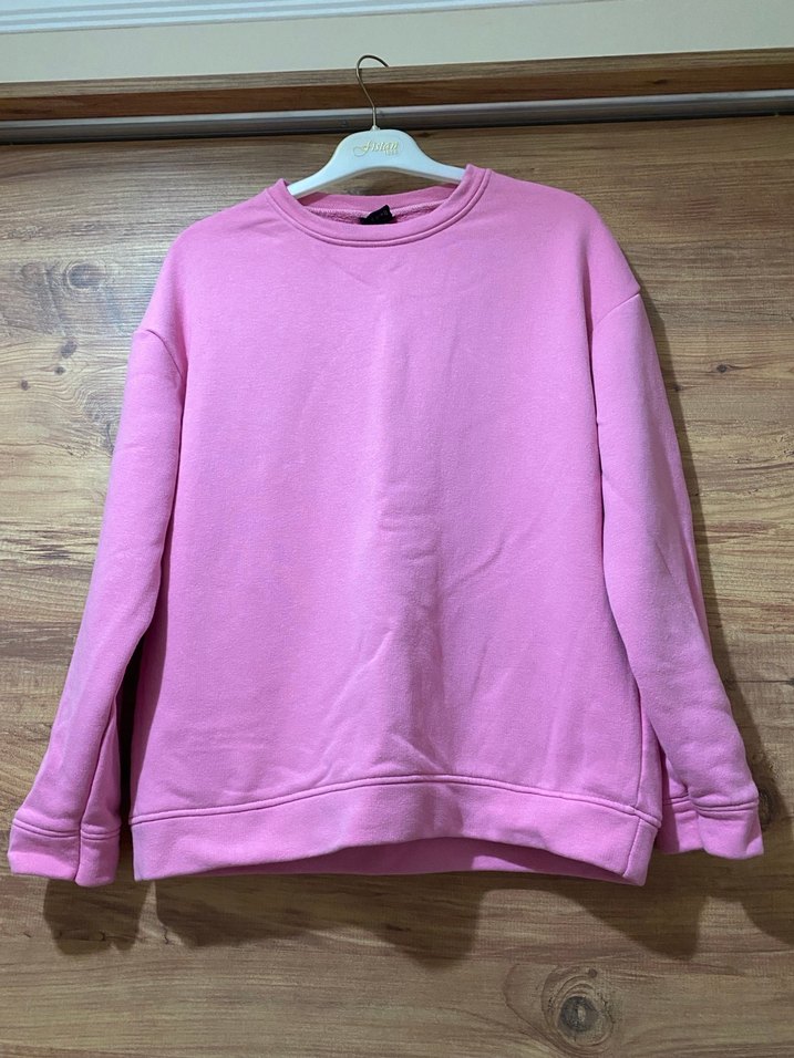 Pembe Oversize Kadın Sweatshirt - Görsel 3