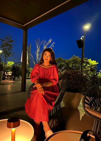 Kırmızı Bohem Uzun Elbise - Görsel 2