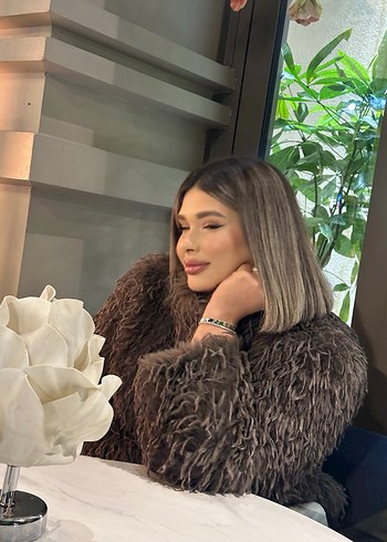 Kahverengi Bohem Kadın Suni Kürk Ceket - Görsel 4