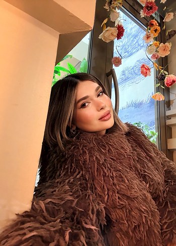 Kahverengi Bohem Kadın Suni Kürk Ceket - Görsel 5