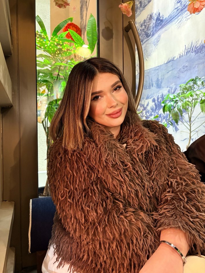 Kahverengi Bohem Kadın Suni Kürk Ceket - Görsel 2