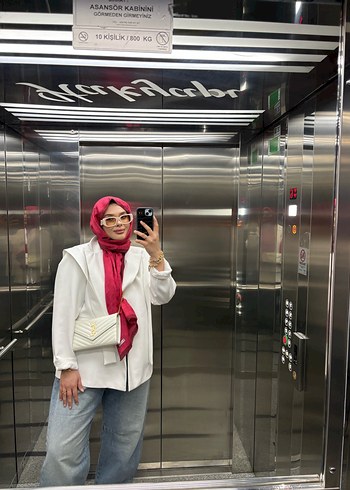 Kadın Beyaz Saten Drapeli Wrap - Görsel 5