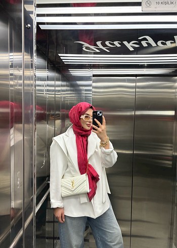 Kadın Beyaz Saten Drapeli Wrap - Görsel 4