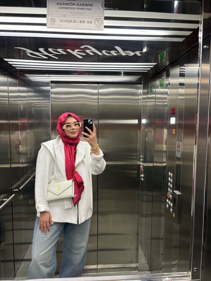 Kadın Beyaz Saten Drapeli Wrap - Görsel 5