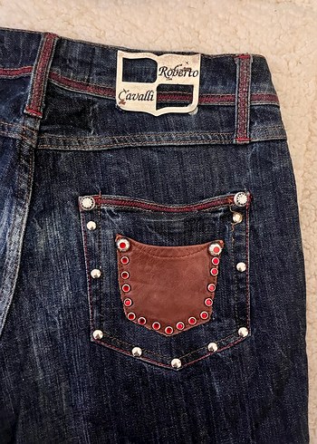 Roberto Cavalli Bordo Nakışlı Kadın Kot Pantolon - Görsel 2