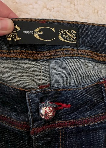 Roberto Cavalli Bordo Nakışlı Kadın Kot Pantolon - Görsel 3