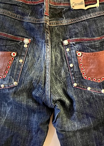 Roberto Cavalli Bordo Nakışlı Kadın Kot Pantolon - Görsel 5